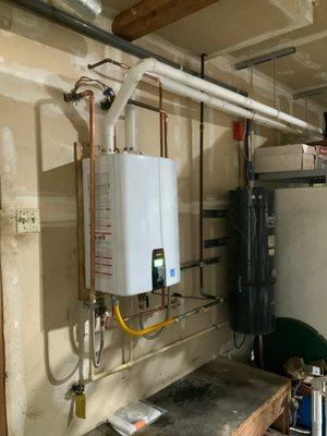 Residential installation of a Navien tankless water heater