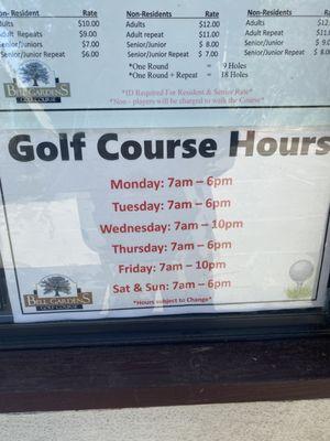 Updated hours