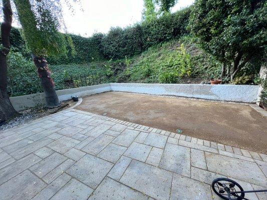 AFTER: The Golden Fix - Beautiful pavers, natural landscape and drains that work -and more of them