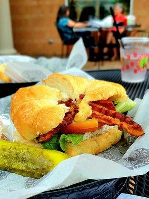 Original chicken salad with bacon on a croissant, $6.99