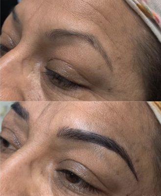 Before vs. After Microblading Results! Book now and get the same amazing results!