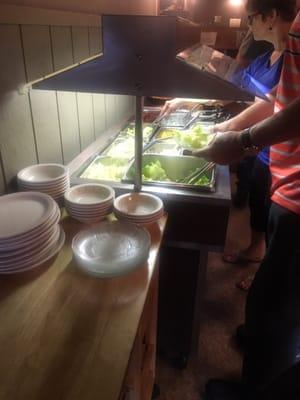 The fresh salad bar. Fresh and cold.