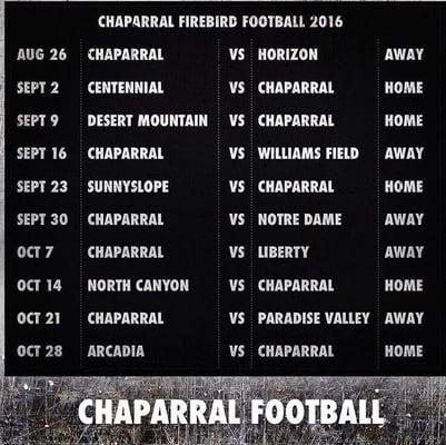 2016-2017 Football Schedule