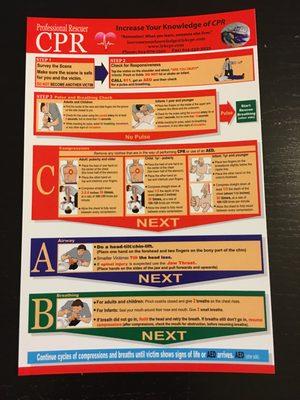 Pocket CPR card - front