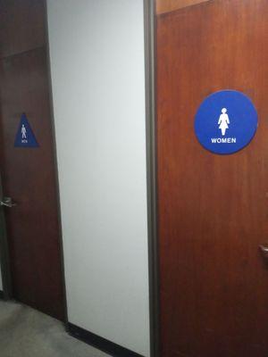 Secret restroom on the right side,  It was very clean, but NO hangers on doors for yo hand bag /purse