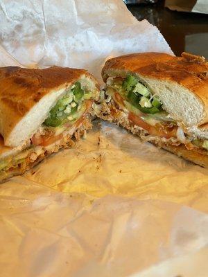 Regular torta with Chicken Tinga