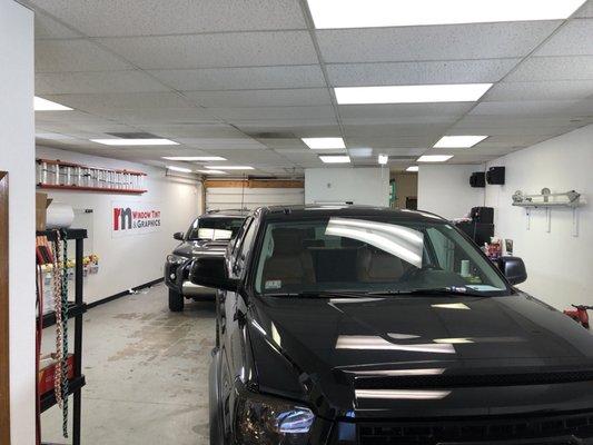 The back workshop of RM Window Tint