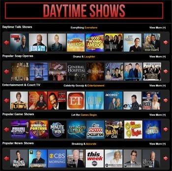 Daytime Shows section on Rabbit TV