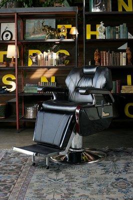 PARAGON brand of professional reclining barber chairs.