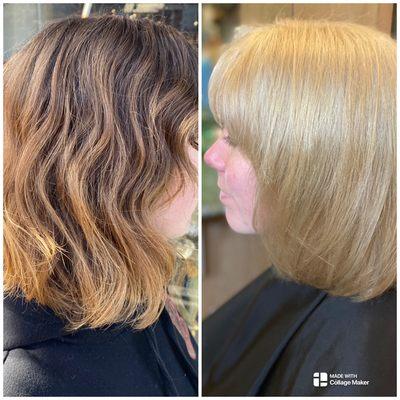 Fantastic transformation for Spring. Schwarzkopf bleach is the best with tone in color.