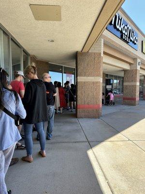 Grand opening -waiting in line for giveaway.  Always refreshing drinks and excited that there's a location closer to home!