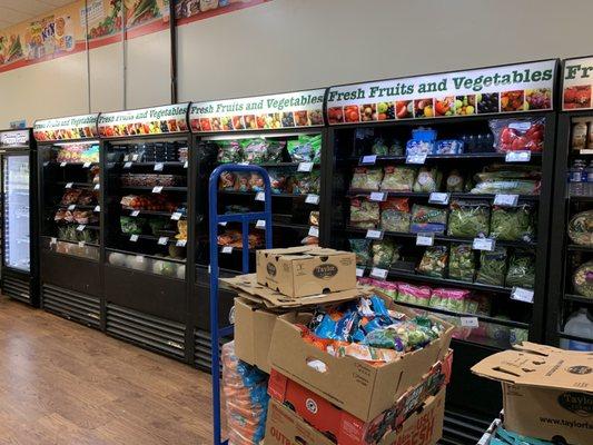 Fresh fruits & veggies. (They were restocking the counter as I was shopping)