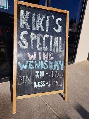 Wednesday Wing Special as of 2/15/2023