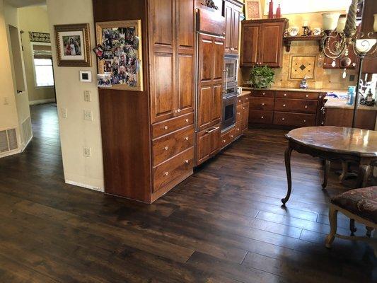 New Hickory Engineered wood floor install. Baseboards were complete after picture was taken.