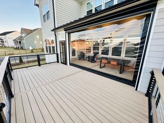 Composite deck and porch addition