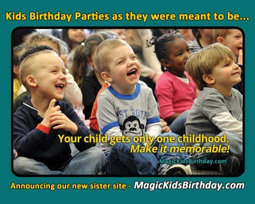 Premier birthday parties for kids begin with a magic show from a2magic.com's sister site - MagicKidsBirthday.com