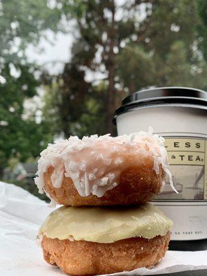 Niles Donuts just a country block from the train tracks! Coconut and Green Tea Cake Donuts! Cheap! Fresh!