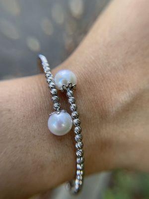 Sterling freshwater pearl bracelet.