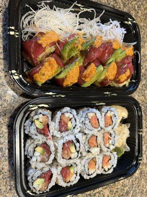 spicy tuna special, chicago maki, spicy salmon maki