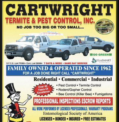 NO JOB TO BIG OR SMALL! 
 
 Our team at Cartwright provides the best residential and commercial services in the industry, GUARANTEED!