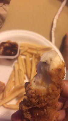 chicken tenders was EXTREMELY tough and I'm not sure what part of the chicken they gave me but I'm highly upset.