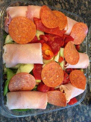 Large Antipasto Salad (requested dressing on the side)