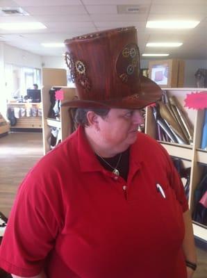 Great leather top hat by Denise