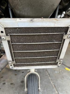 Old dirty air filter.