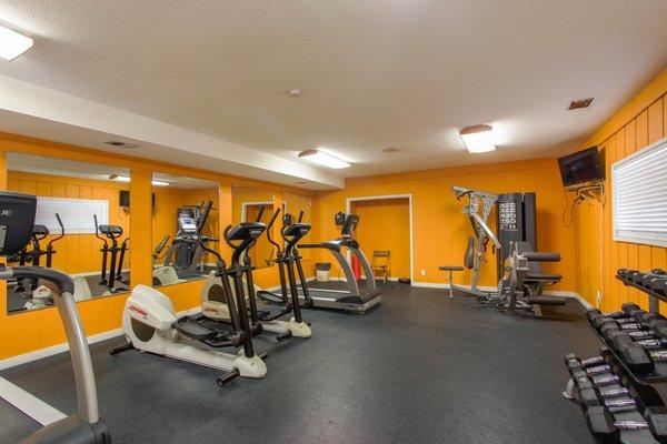 Spacious fitness center.