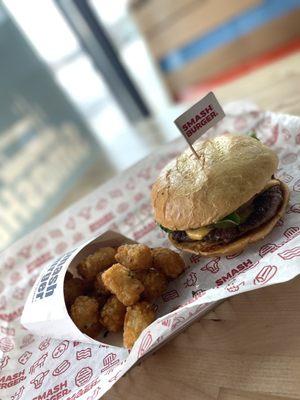 Classic Smash Burger with Smash Tots