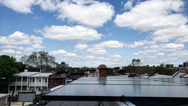 Flat roof solar installation in DC