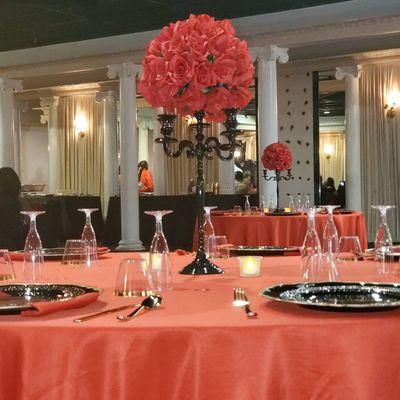 Red and black theme wedding