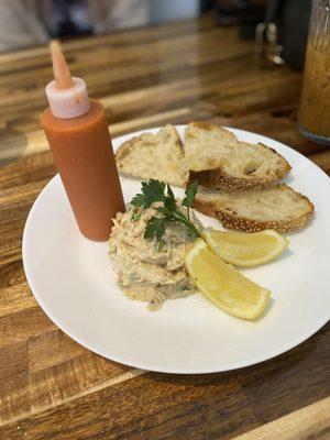 Awesome Smoked Fish Dip with house made hot sauce