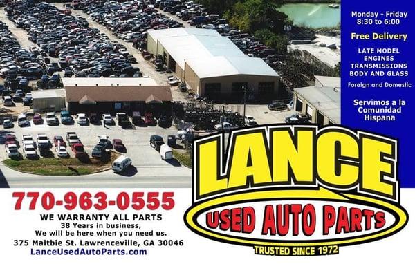 Lance Used Auto Parts, Lawrenceville and Lavonia GA.