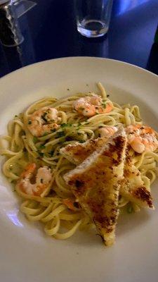 Shrimp scampi dish