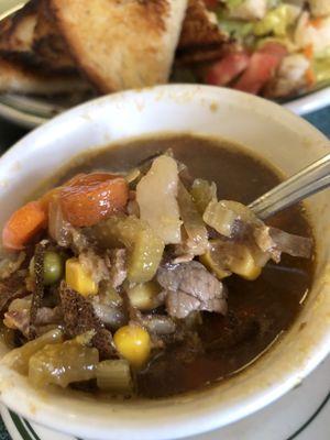 Beef vegetable soup was the soup of the day. Yum!! Basic hearty soup.