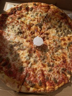 Large Cheese pizza with Sausage