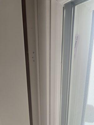 Holes in brand new windows trim from faulty installation