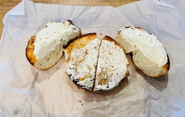 Toasted sesame with cream cheese