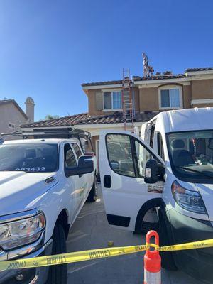 The crew installing solar panels in the Inland Empire.