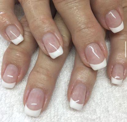 Hard gel with a French tip