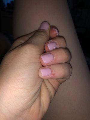 Pinky-nude nails