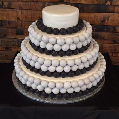 A cake pop wedding cake at the Visionary Arts Museum!