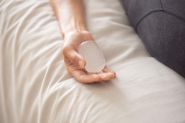 Selenite Palm Stone