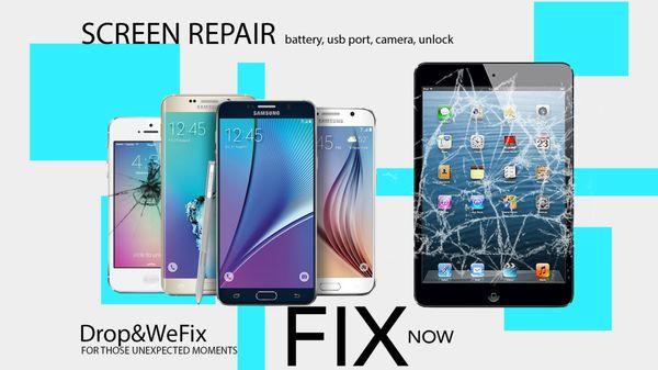 Repairs for any phone and tablet: apple, samsung, lg, zte and many more.