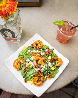 Shrimp salad and Sandia Margarita.