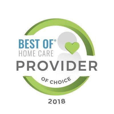 We are one of the Best Home Care Provider of Choice in 2018!