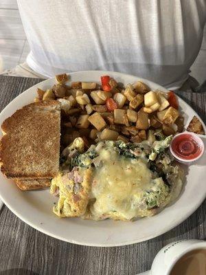 Create your own omelette w/ toast & country potatoes