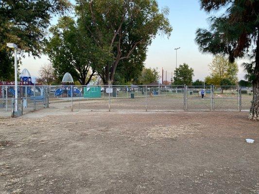 Small and Large Dog Park Gated and separated.