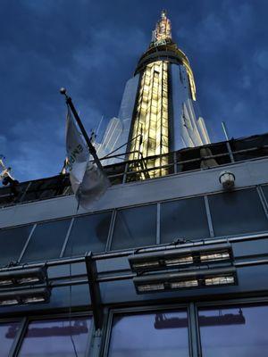 Looking up from the observation deck